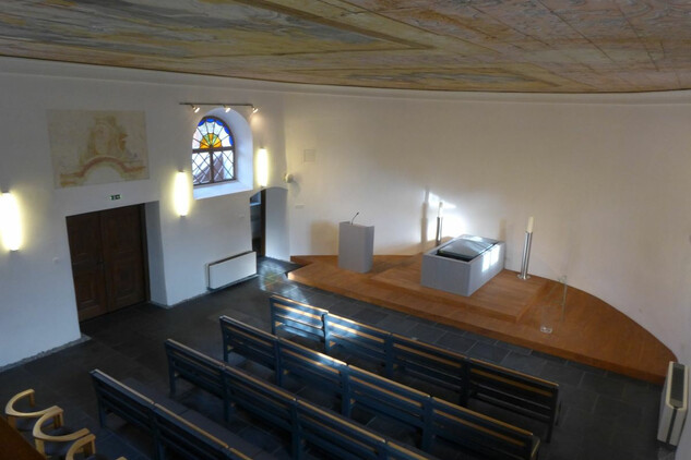 Interiér kaple po obnově a restaurování