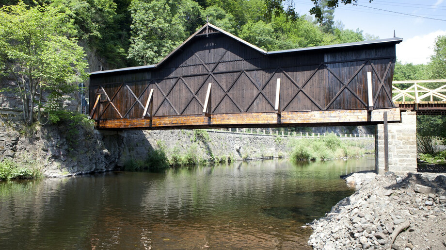 Bystrá nad Jizerou – most po osazení na původní místo, 2017