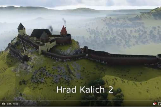 Náhled videa s počítačovou vizualizací hradu Kalich