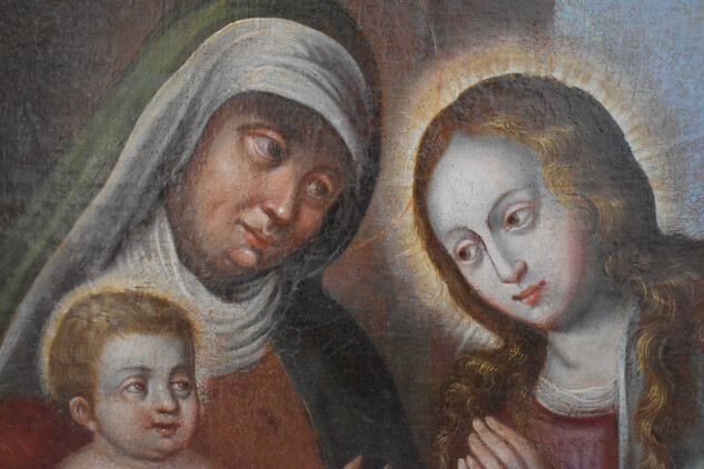 Centrální obraze sv. Anny Samotřetí před rekonstrukcí
