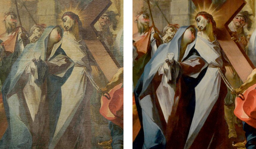 Křížová cesta před a po restaurování