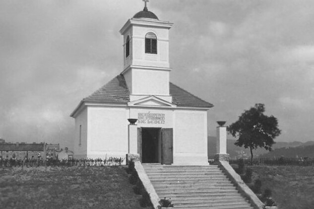 Historická fotografie kostela roku 1940