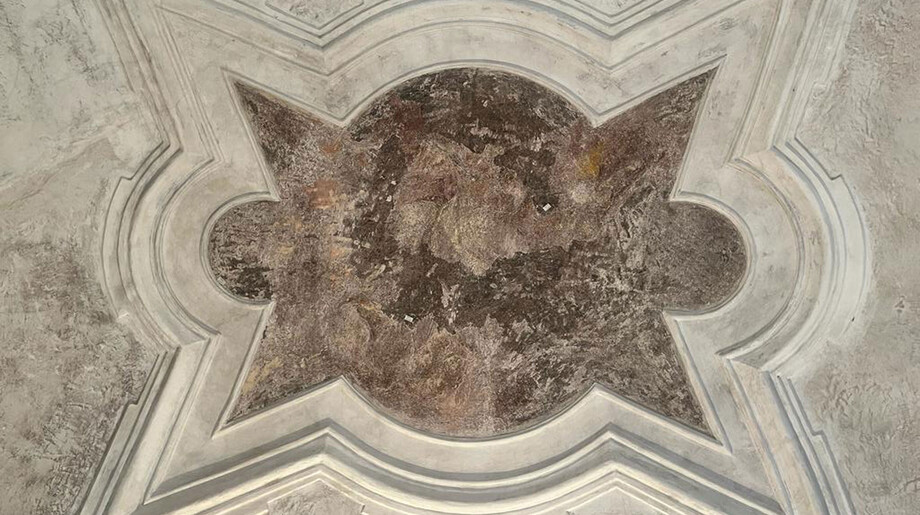 Freska sv. Markéty, před restaurováním