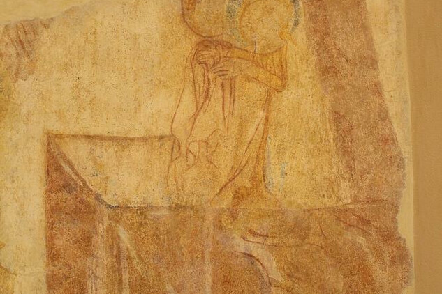 Čejetice - malby v lodi (Tři Marie u hrobu)