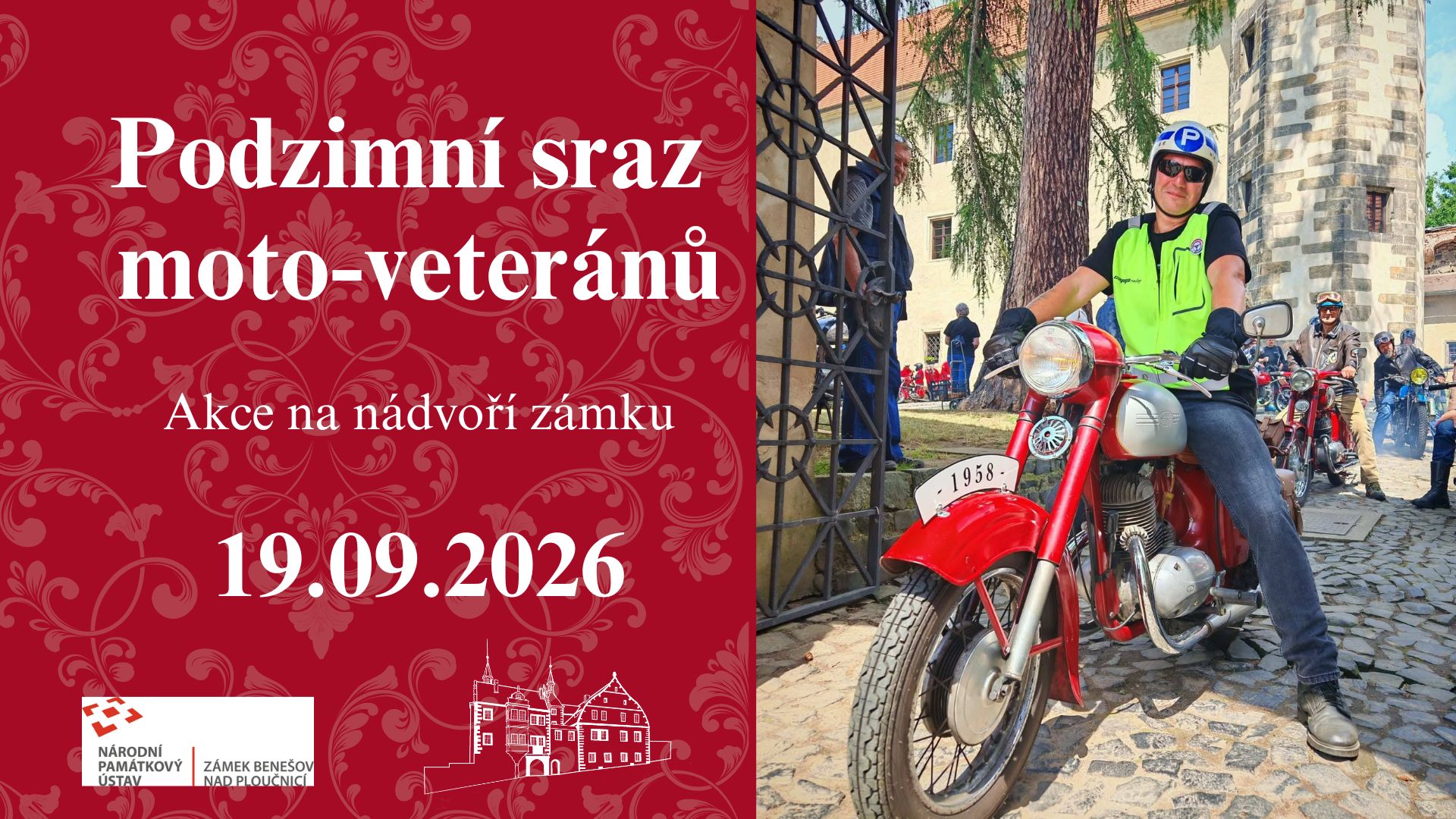 Podzimní sraz moto-veteránů - zámek Benešov nad Ploučnicí