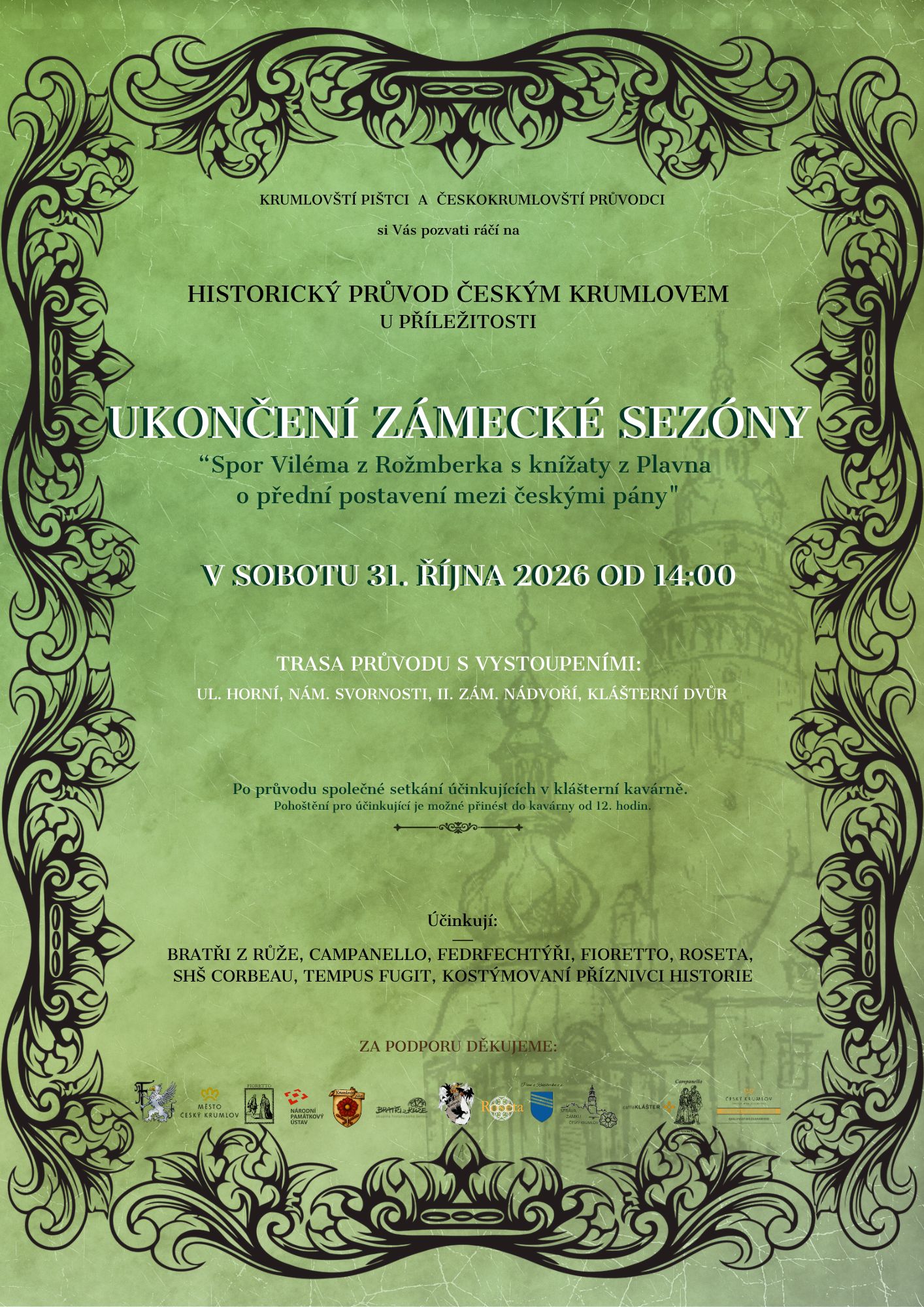Historický průvod u příležitosti ukončení zámecké sezóny