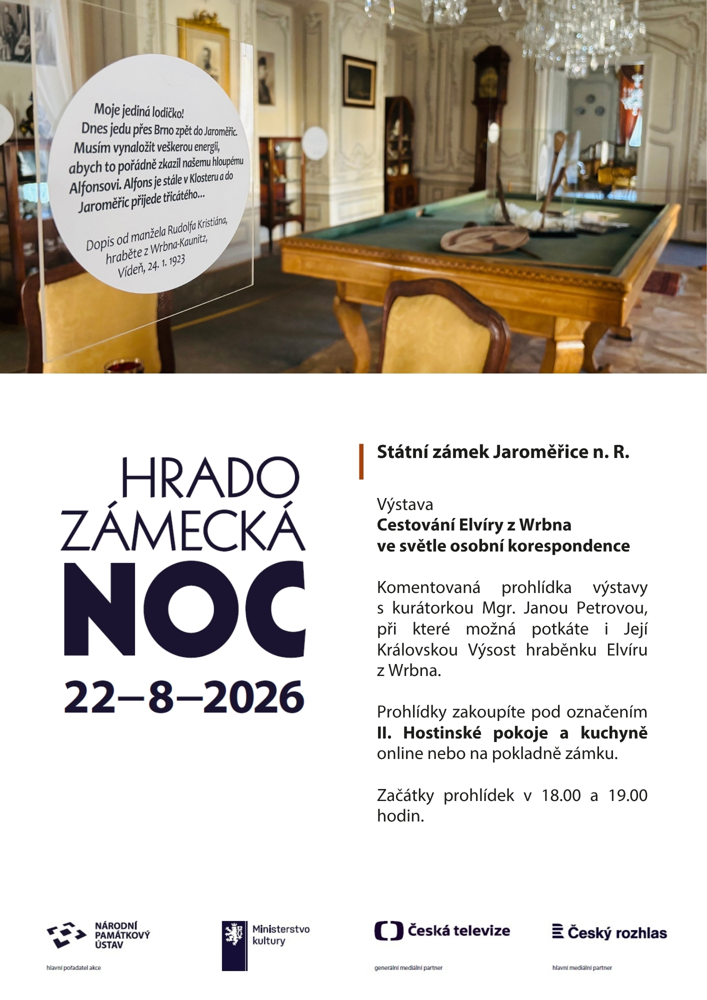 Hradozámecká noc zámek Jaroměřice nad Rokytnou