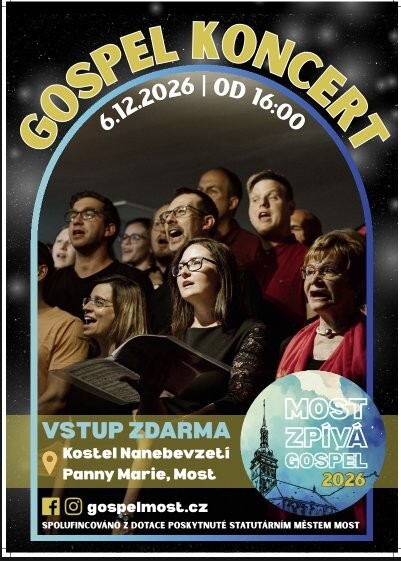 Koncert s názvem Most zpívá gospel v kostele Nanebevzetí Panny Marie v Mostě