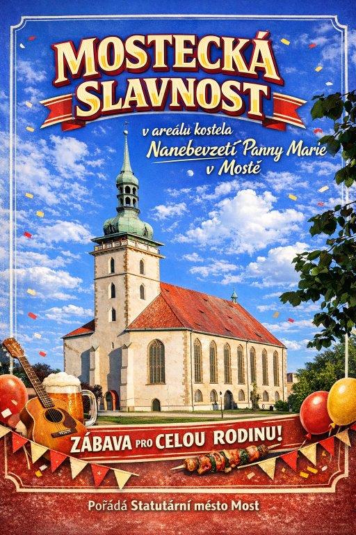MOSTECKÁ SLAVNOST 2026 v areálu kostela Nanebevzetí Panny Marie v Mostě