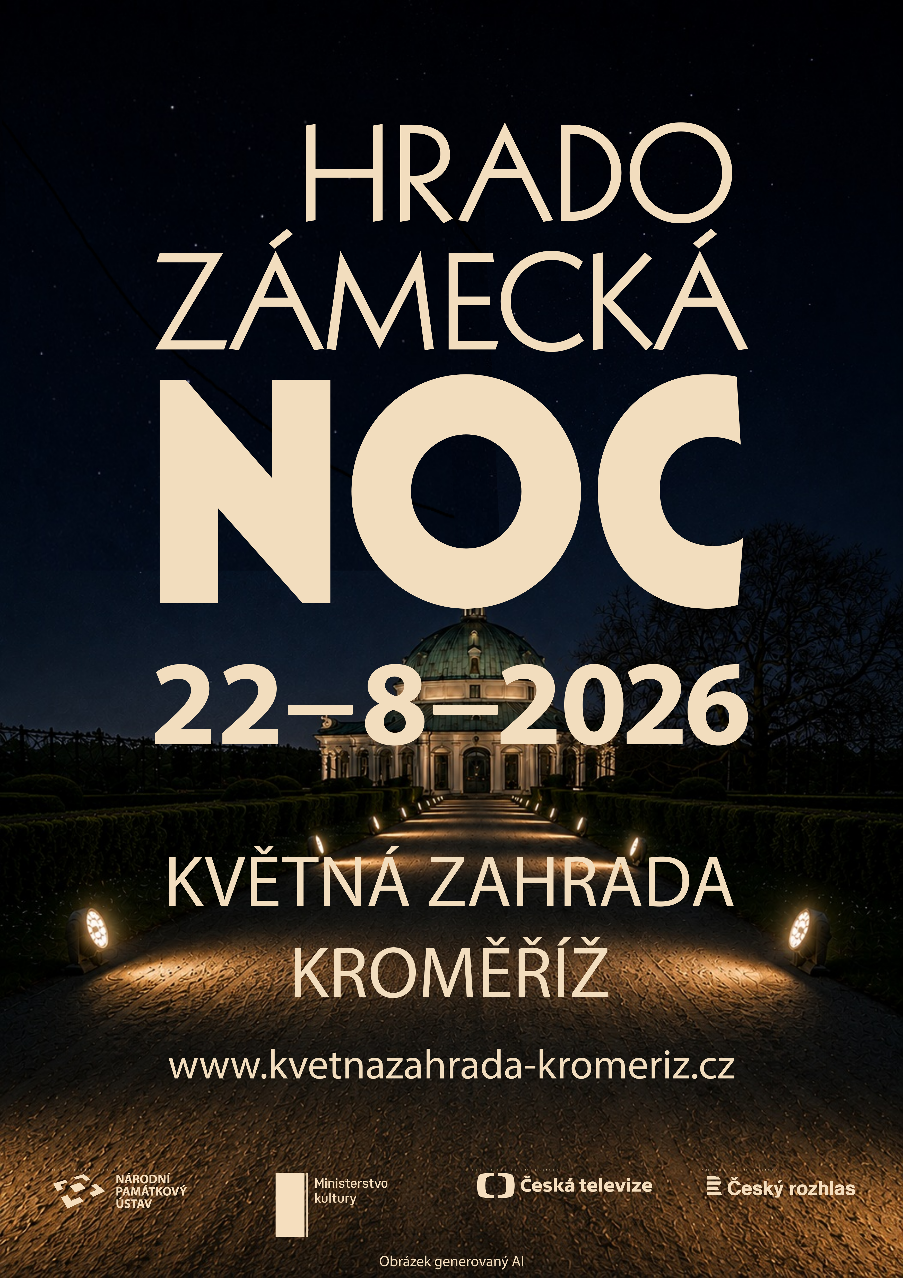 Hradozámecká noc 2026 v Květné zahradě v Kroměříži