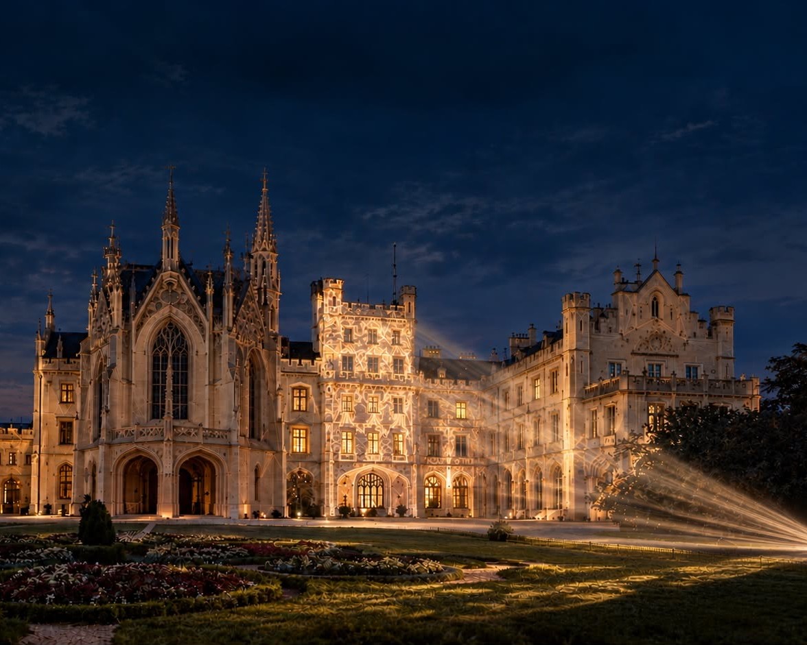 Videomapping na zámku Lednice