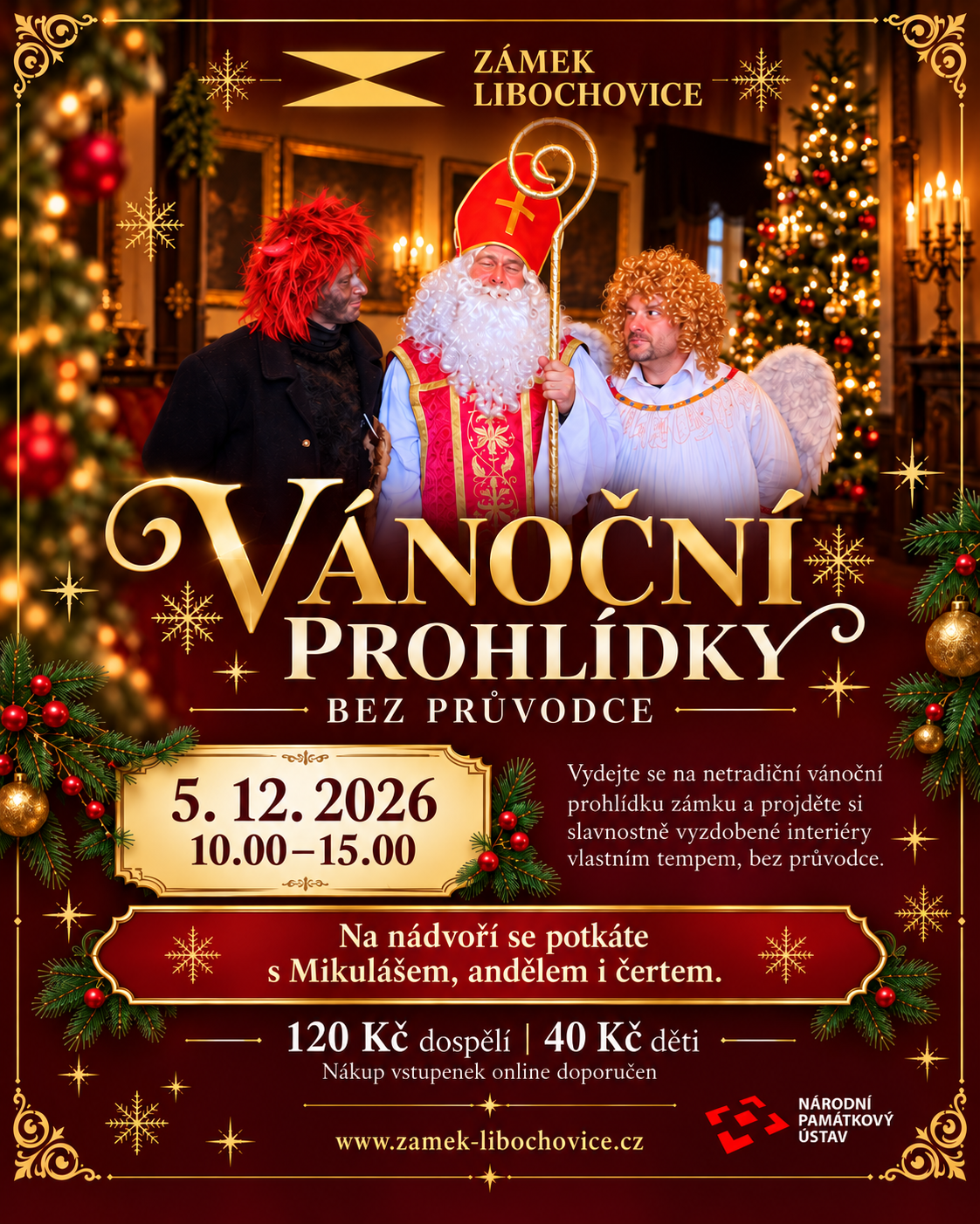 Vánoční prohlídky - BEZ PRŮVODCE - zámek Libochovice 2026