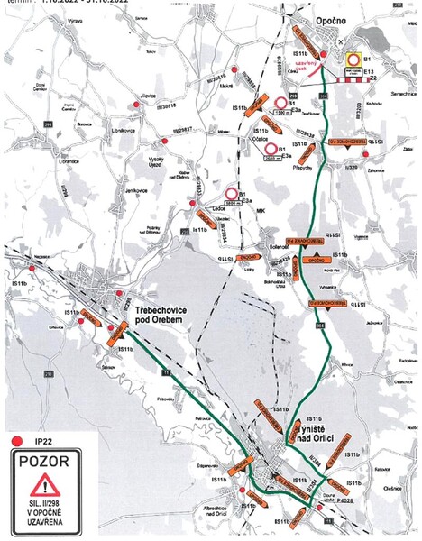 © Closure of the road Čánka - Opočno