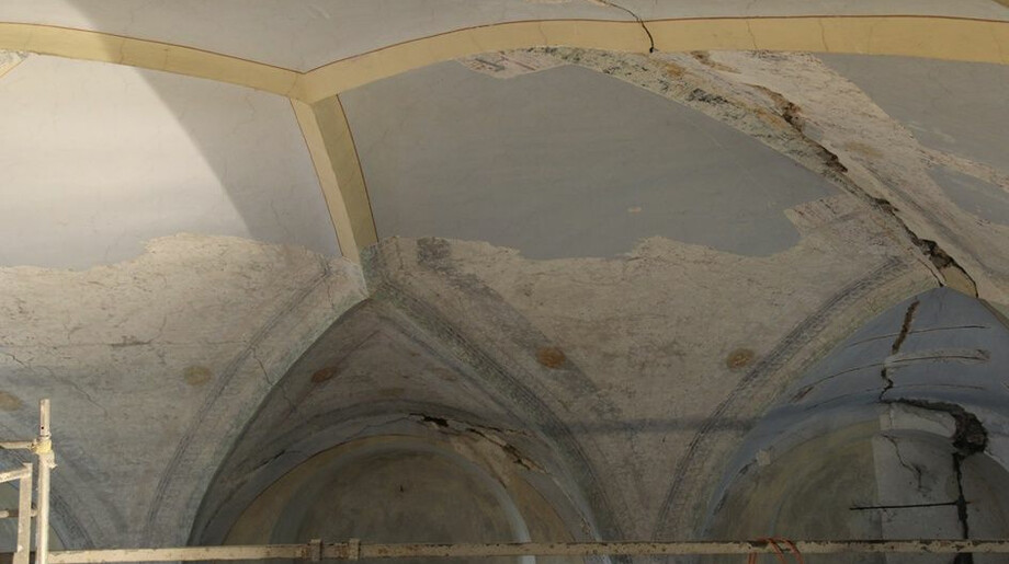 Interiér kaple, plošný odkryv