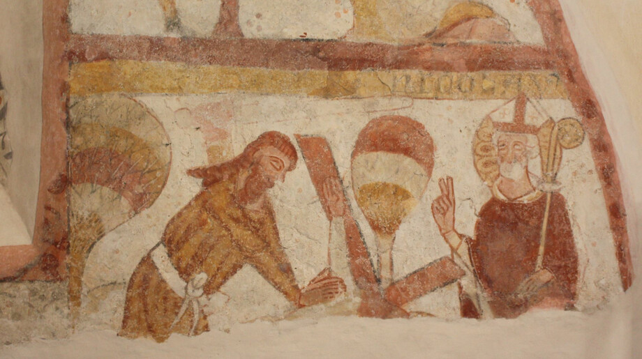 Nástěnné malby v kostele ve Strýčicích po restaurování