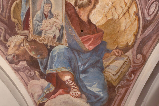 Výjev Narození Panny Marie - sv. Lukáš po restaurování