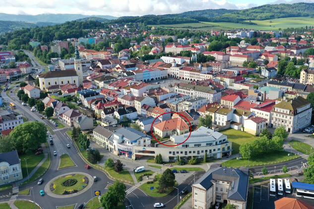 Lokace domu čp. 91 v městském historickém jádru Nového Jičína