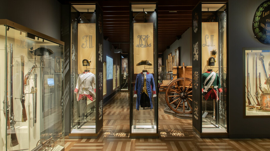 Armádní muzeum Žižkov – důstojnické uniformy 18. století 