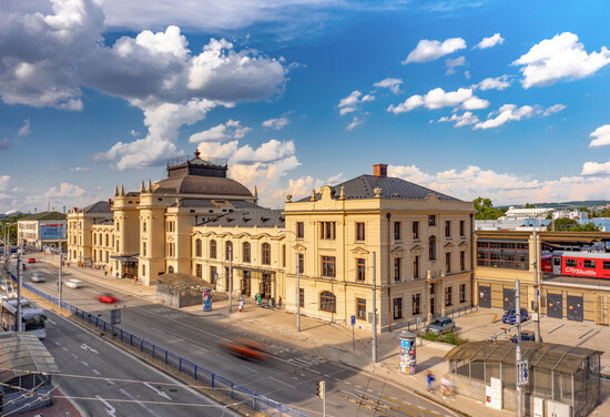 Hlavní nádraží České Budějovice, pohled od jihu, 2024