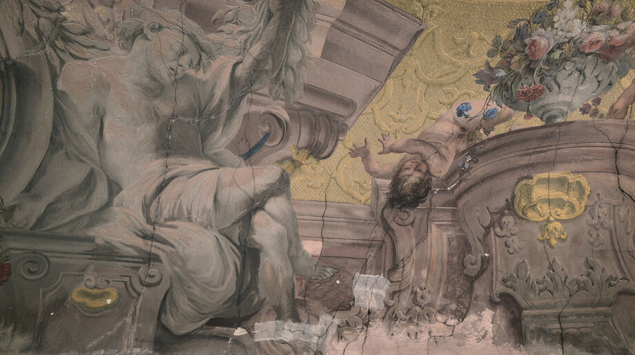 Detail malby před restaurováním