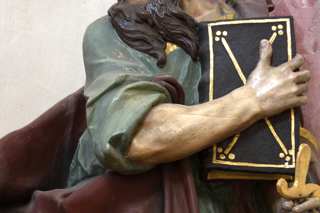 Socha sv. Pavla před restaurováním, detail | © Jan Mach
