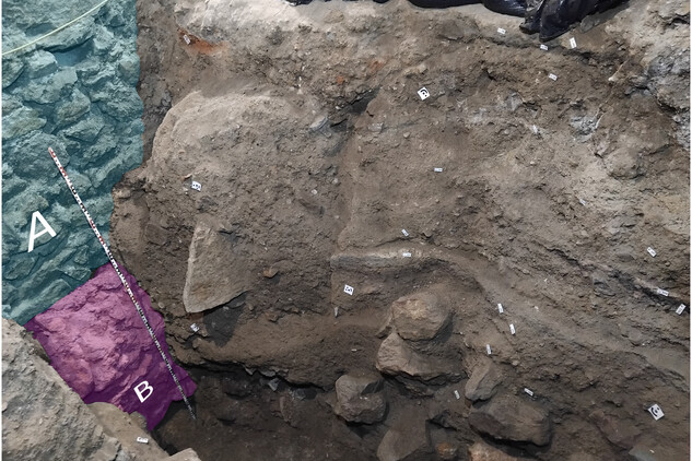 Hrad Loket, sonda – odhalená hradba