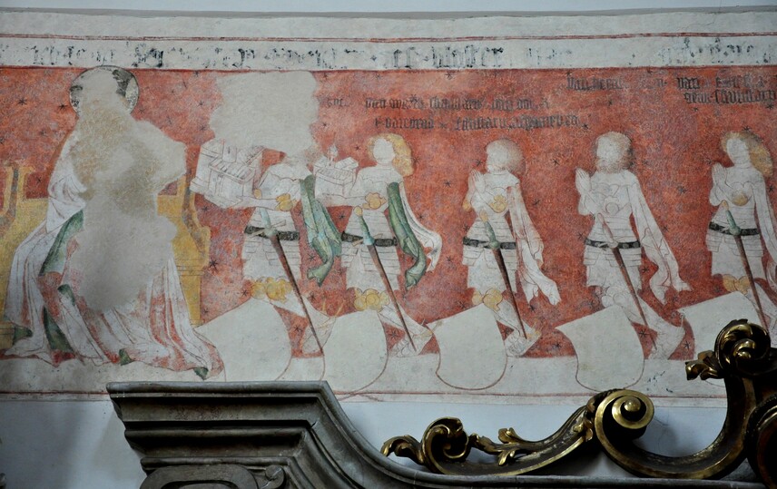 Epitafní nástěnná malba v konventním kostele ve Žďáru nad Sázavou