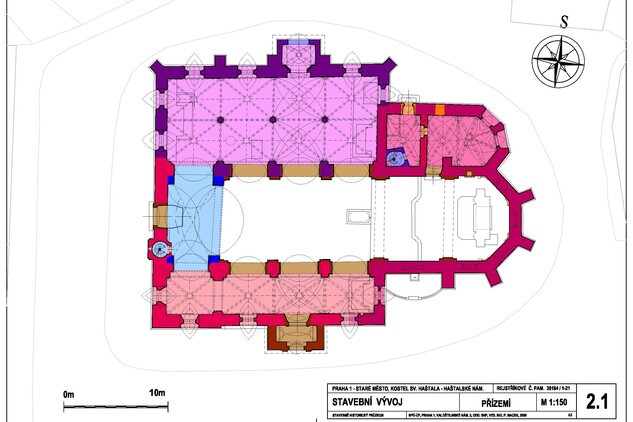 Stavební vývoj kostela sv. Haštala – přízemí