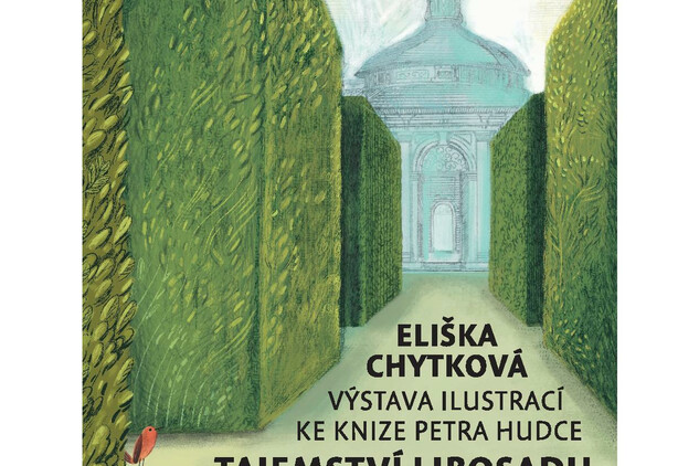 Plakát k výstavě ilustrací Elišky Chytkové, které knihu doprovází