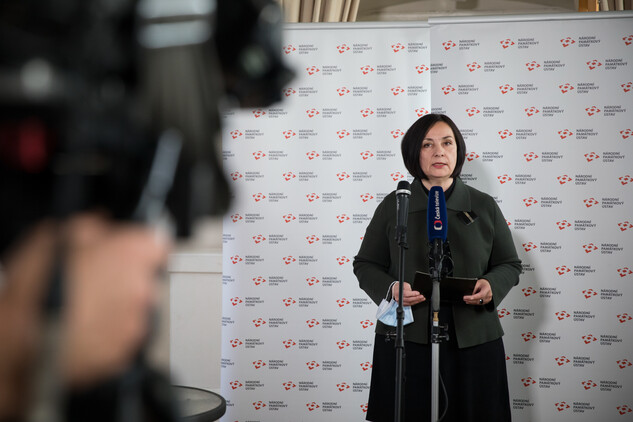 Generální ředitelka NPÚ, Naďa Goryczková na tiskové konferenci