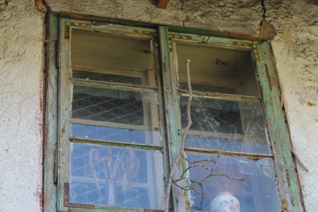 Rožmberk nad Vltavou, čp. 60, dvorní štítové severozápadní průčelí, detail