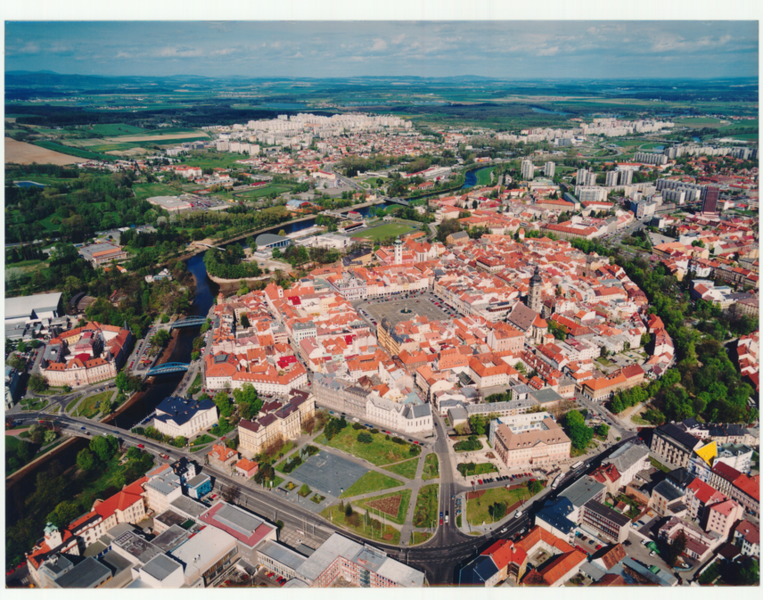 České Budějovice, letecký snímek, foto archiv NPÚ