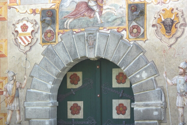 Vyšší Brod, klášter, Rožmberská brána, stav po restaurování, červen 2015