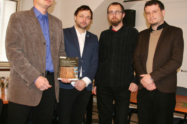 Čtyři ze šesti autorů (zleva: Roman Lavička, Lukáš Reitinger, Jiří Havlice a Ladislav Čapek). Foto Ladislav Lhota