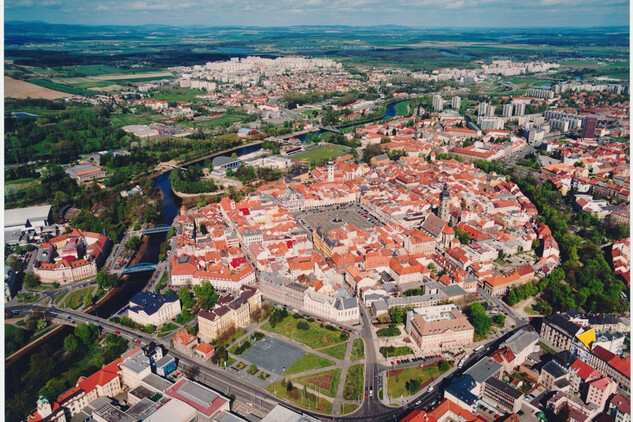 České Budějovice, letecký snímek.