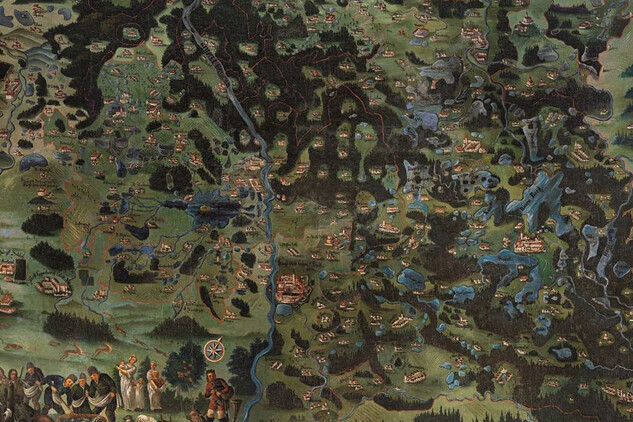 Maxmilián Stránský, mapa schwarzenberských panství v jižních Čechách, 1711, detail, SZ Třeboň, foto T. Halama. Obr. nepodléhá Creative Commons.