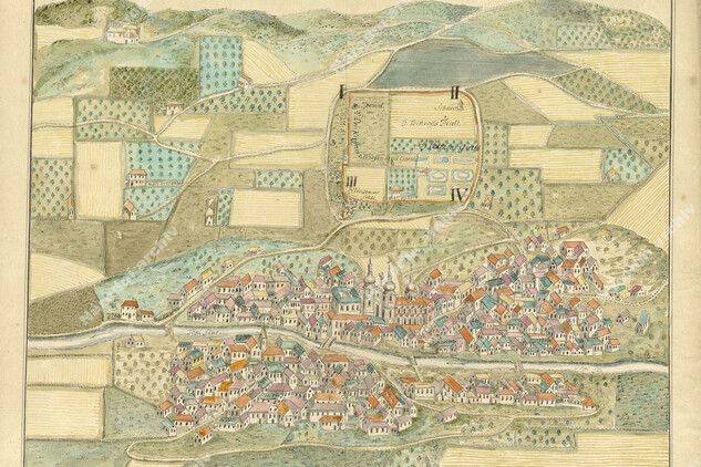 Karlovy Vary, planek,18.stol., Národní archiv, Sbírka map a plánů.
