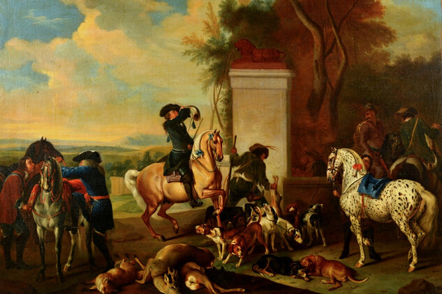 Johann Georg de Hamilton, Ukoončení lovu - po zárazu, Čechy, 1711, olejomalba na plátně