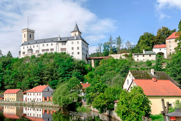 Hrad Rožmberk. Jeřáby táhnou na Jakobínku, vzdělávací program. Foto J. Sajtlová.