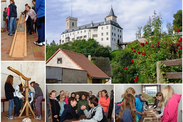 Hrad Rožmberk. Jeřáby táhnou na Jakobínku, vzdělávací program. Foto J. Sajtlová.