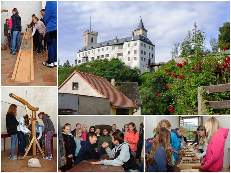 Hrad Rožmberk. Jeřáby táhnou na Jakobínku, vzdělávací program. Foto J. Sajtlová.