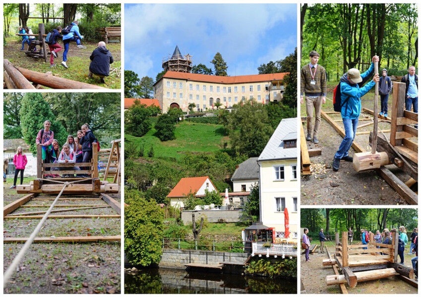 Hrad Rožmberk. Jeřáby táhnou na Jakobínku, vzdělávací program. Foto J. Sajtlová. Hrad Rožmberk. Jeřáby táhnou na Jakobínku, vzdělávací program. Foto J. Sajtlová.