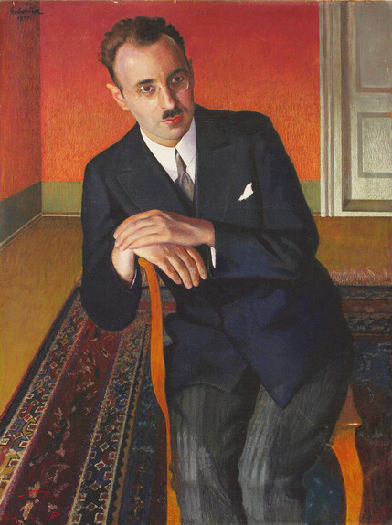 Paul Gebauer Portrét dr. Veitse, 1933 olej, plátno, 123 × 90 cm NPÚ, ÚPS v Kroměříži, mobiliární fond Hradec nad Moravicí, inv. č. HM08701