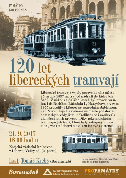 Pozvánka na přednášku 120 let libereckých tramvají | © NPÚ Pozvánka na přednášku 120 let libereckých tramvají | © NPÚ