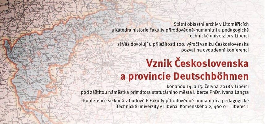 Pozvánka na koferenci | © SOA v Litoměřicicích - katedra historie FP TUL Pozvánka na koferenci | © SOA v Litoměřicicích - katedra historie FP TUL