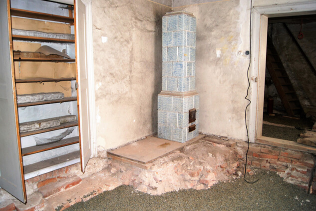 Interiér letohrádku při rekonstrukci