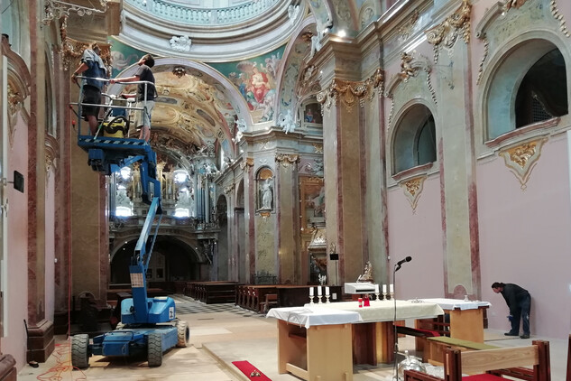 Interiér baziliky při obnově, foto: Libor Šturc, nepodléhá CC