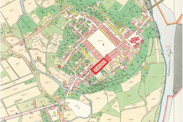 Mapa tzv. císařského otisku stabilního katastru (30. léta 19. století)