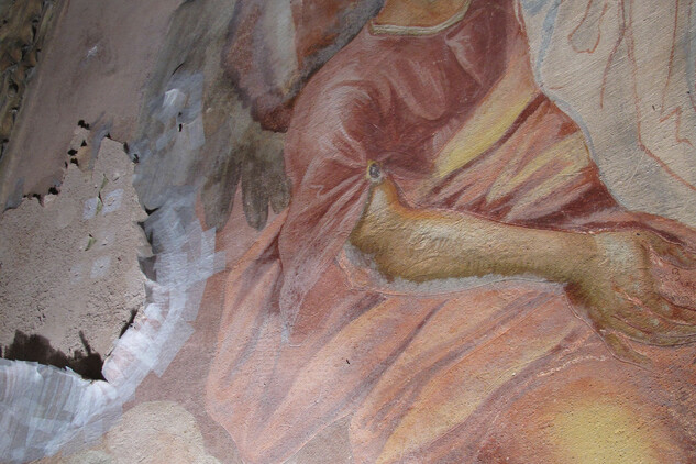 Malba anděla v kapli sv. Isidora v Křenově