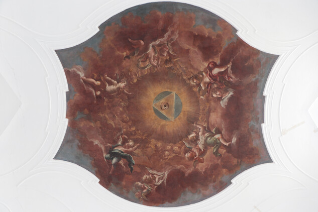 Chotěšov, klášter, restaurovaná nástropní malba v refektáři. Foto: Národní památkový ústav